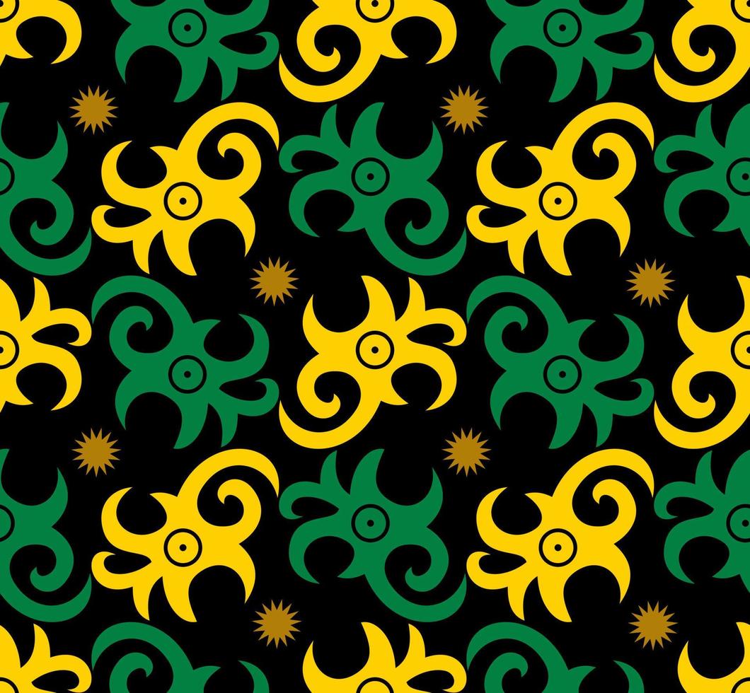 patrón sin costuras de patrón étnico dayak.motivo de tela indonesia tradicional.patrón de borneo. inspiración de diseño vectorial. textil creativo para moda o tela vector