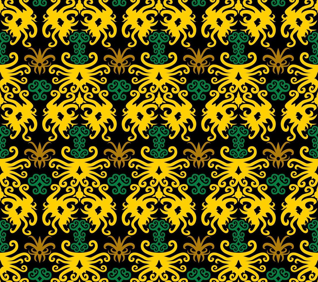 patrón sin costuras de patrón étnico dayak.motivo de tela indonesia tradicional.patrón de borneo. inspiración de diseño vectorial. textil creativo para moda o tela vector