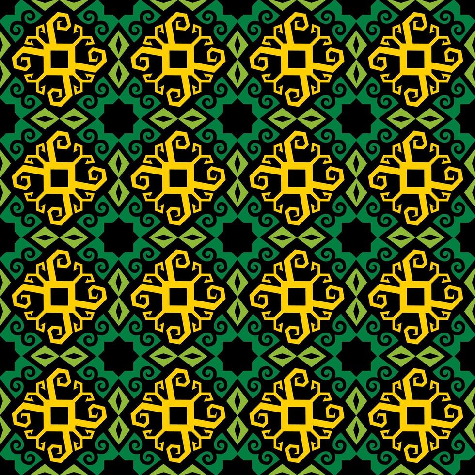 patrón sin costuras de patrón étnico dayak.motivo de tela indonesia tradicional.patrón de borneo. inspiración de diseño vectorial. textil creativo para moda o tela vector