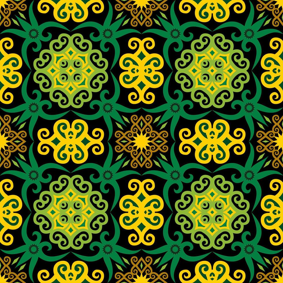 patrón sin costuras de patrón étnico dayak.motivo de tela indonesia tradicional.patrón de borneo. inspiración de diseño vectorial. textil creativo para moda o tela vector