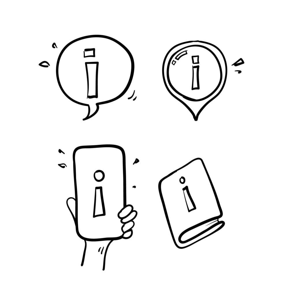 hand drawn Simple Set of Info and Help Desk Related Vector Line Icons illustration