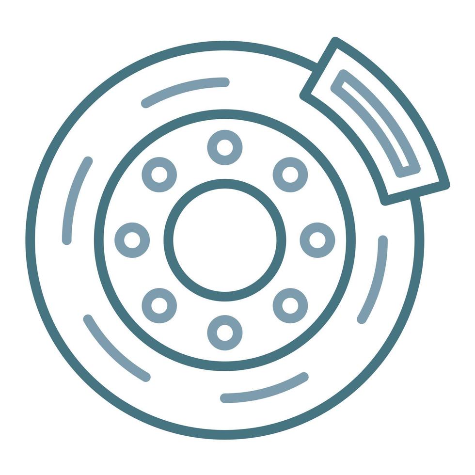 Brake Disc Line Two Color Icon vector