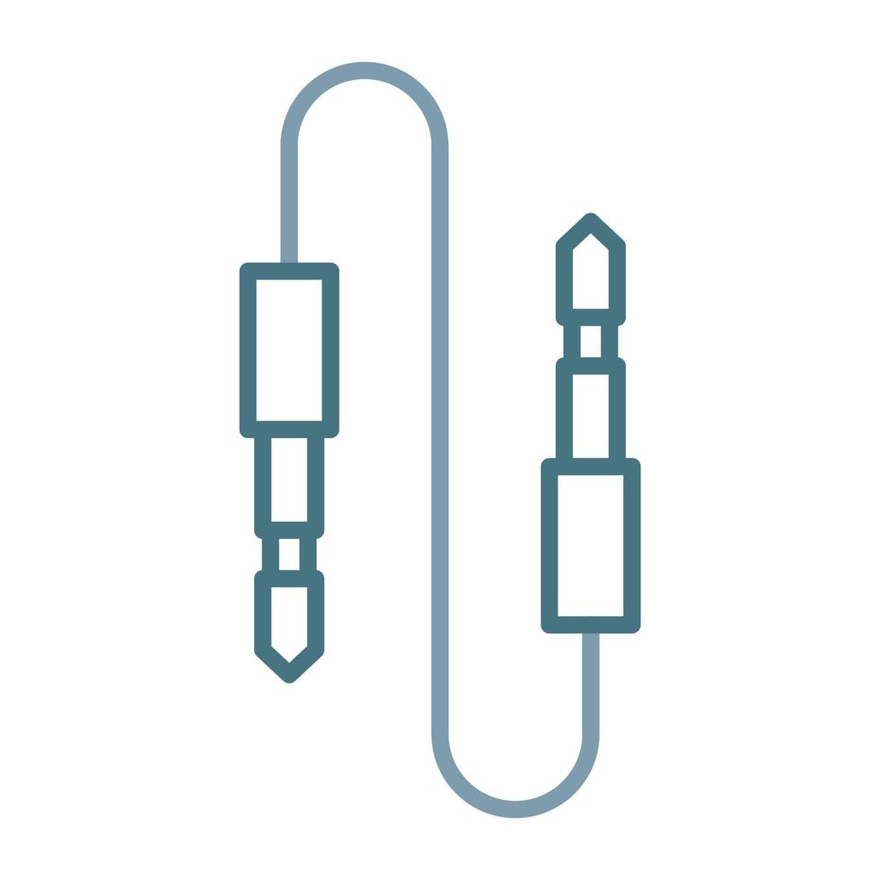 Audio Cable Line Two Color Icon vector