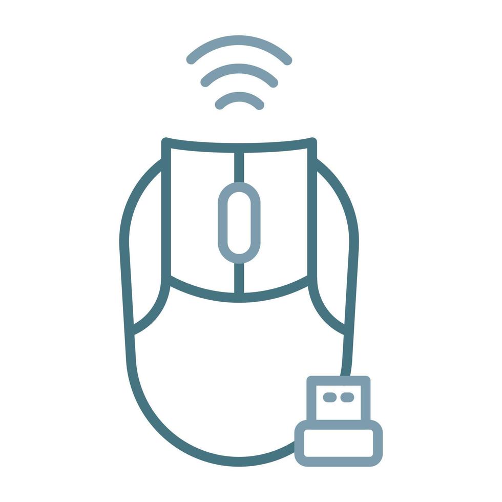 Wireless Mouse Line Two Color Icon vector