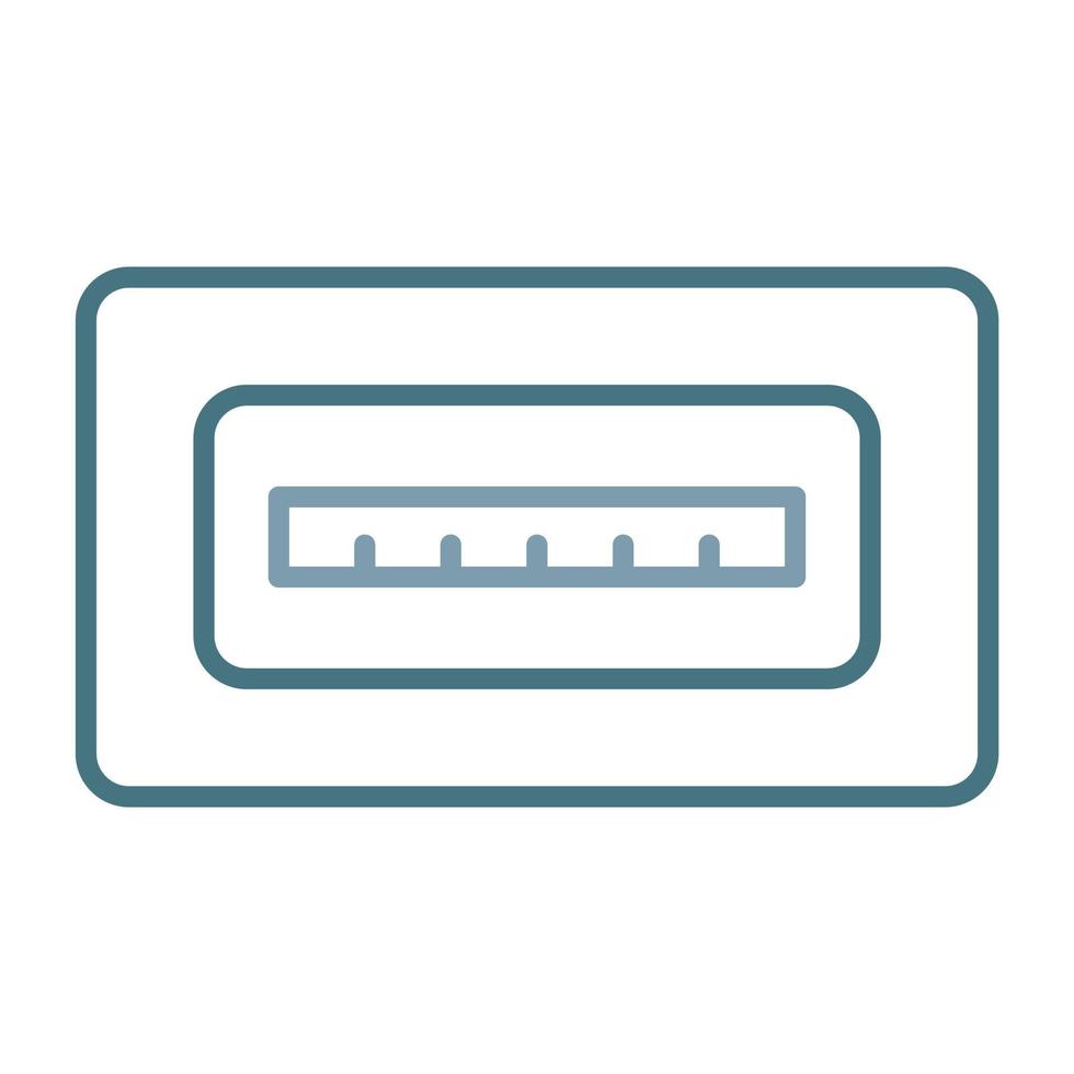 USB port Line Two Color Icon vector