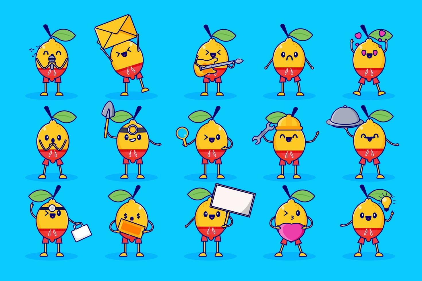 lemon character collection vector