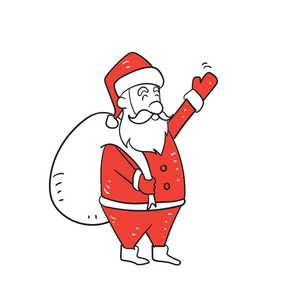 hand drawn doodle santa claus illustration vector