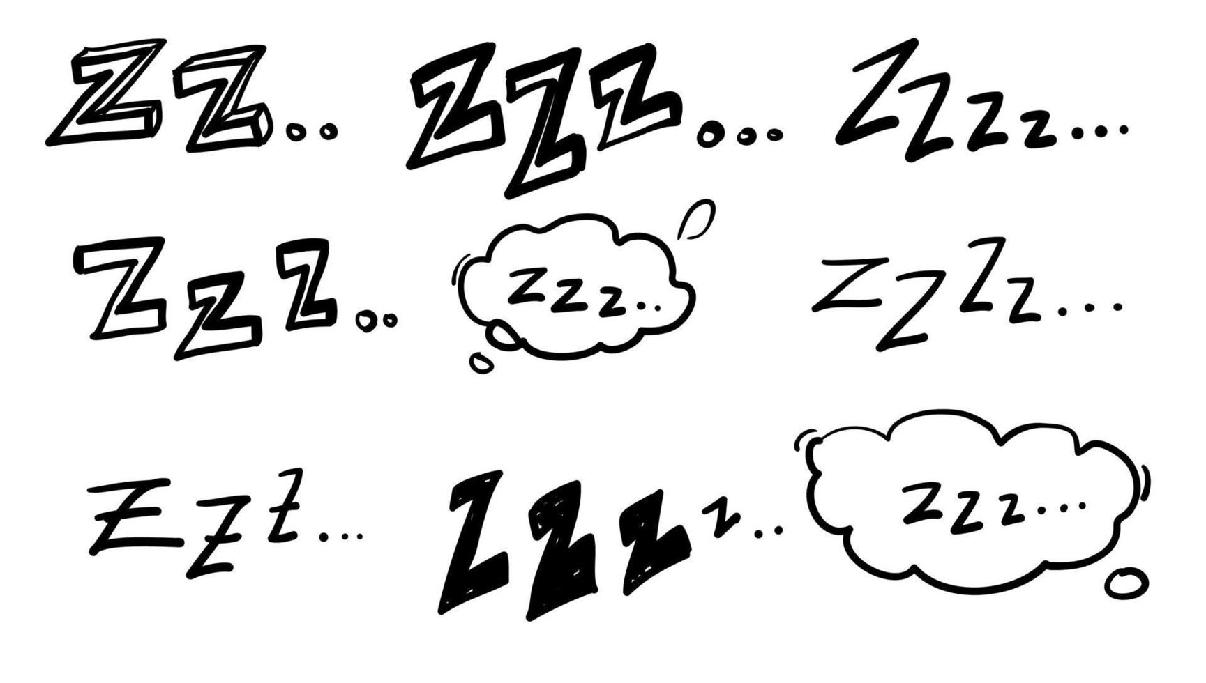 zzz doodle illustration symbol for sleep cartoon vector