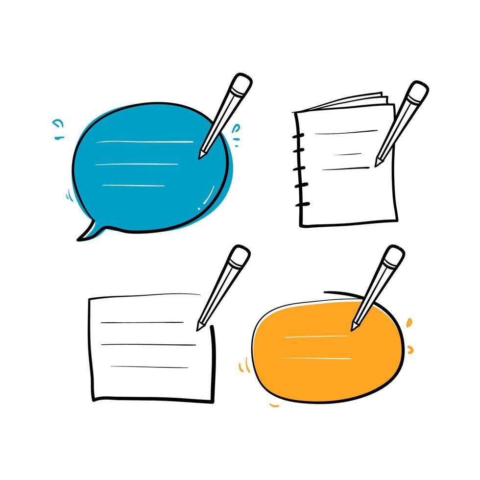 hand drawn doodle writing feedback illustration icon isolated vector