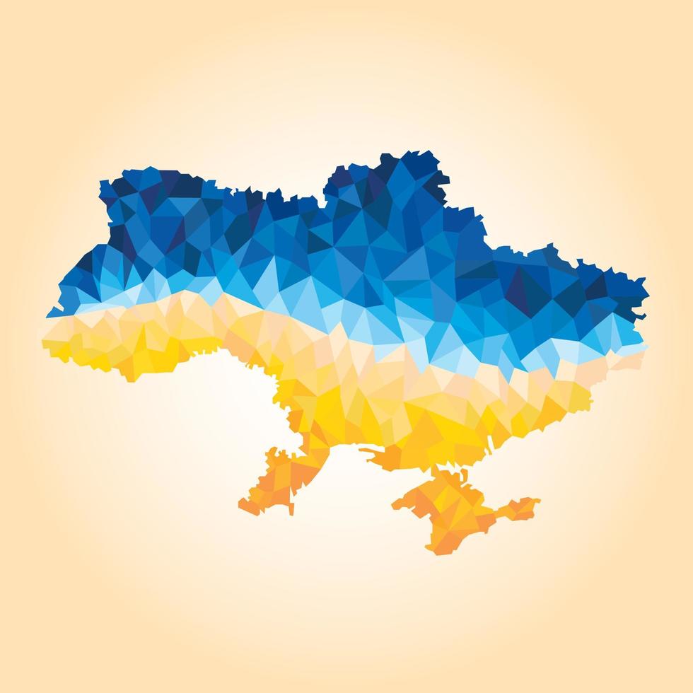 Polygonal map of Ukraine vector