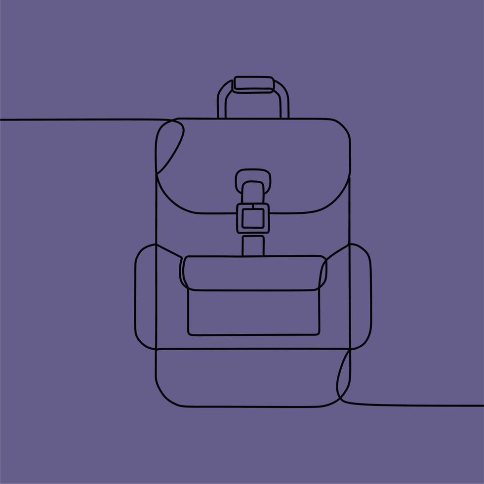 continuous line drawing on bag vector