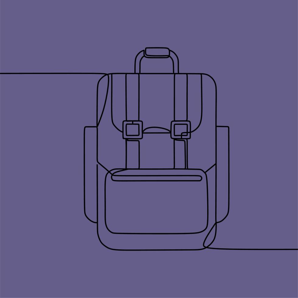 continuous line drawing on bag vector