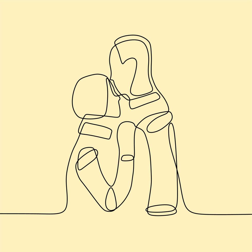 continuous line drawing couple vector