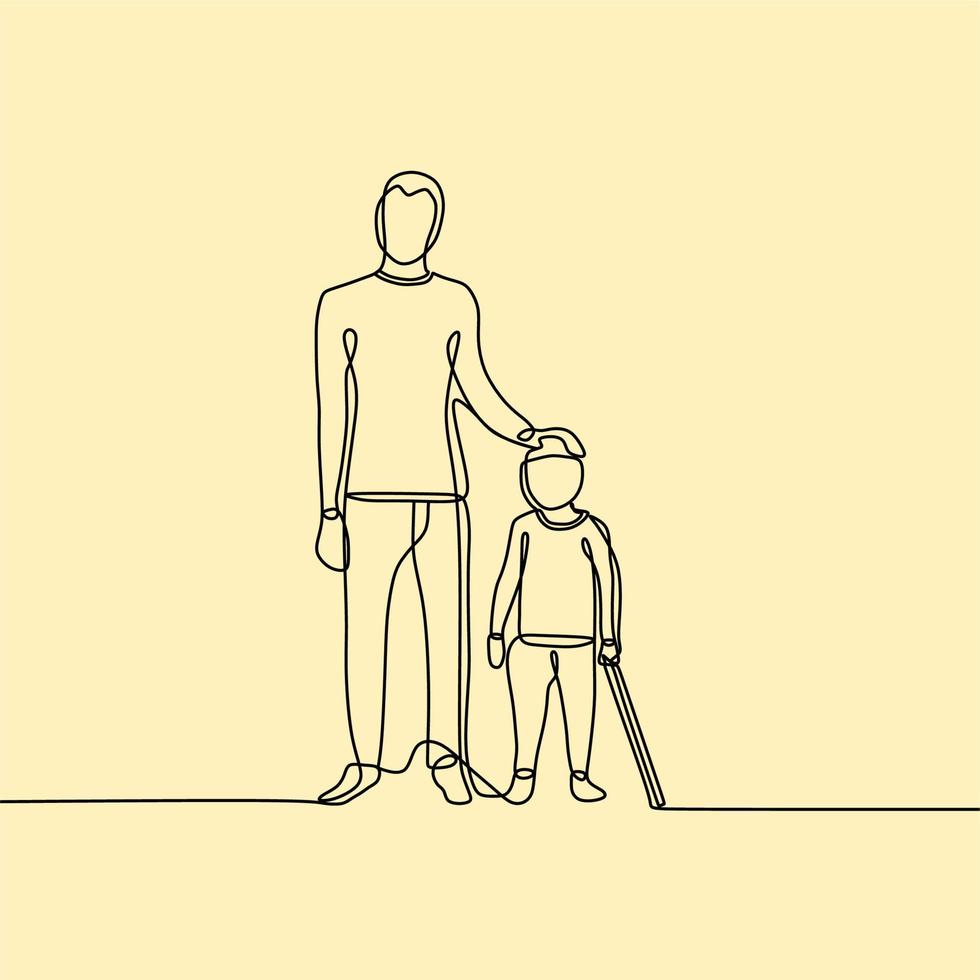 continuous line drawing family vector