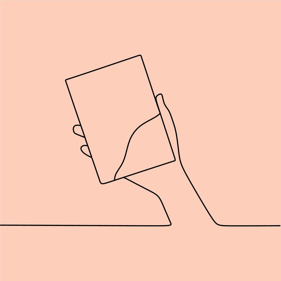 continuous line drawing on card vector