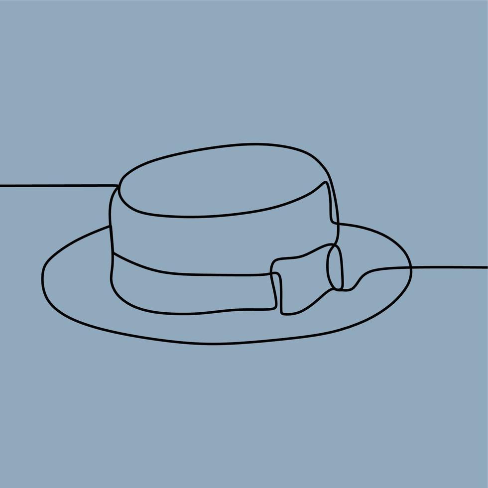 continuous line drawing on hat vector