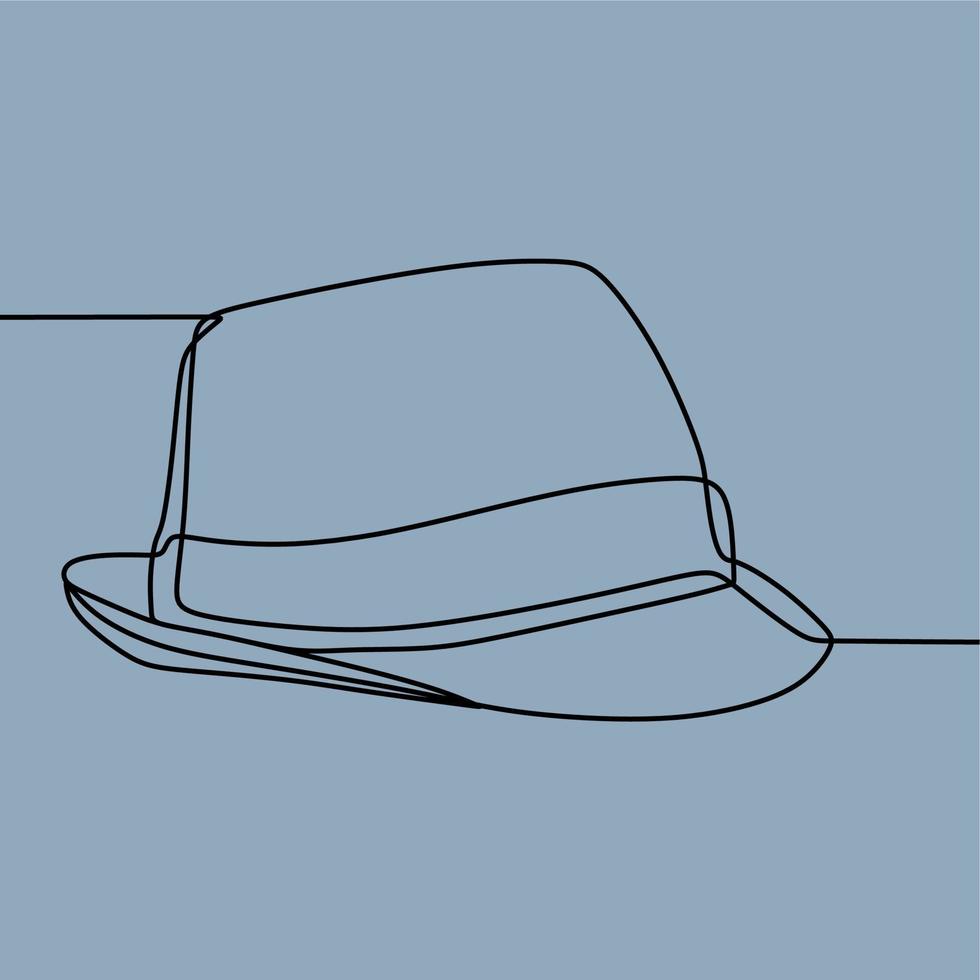 continuous line drawing on hat vector