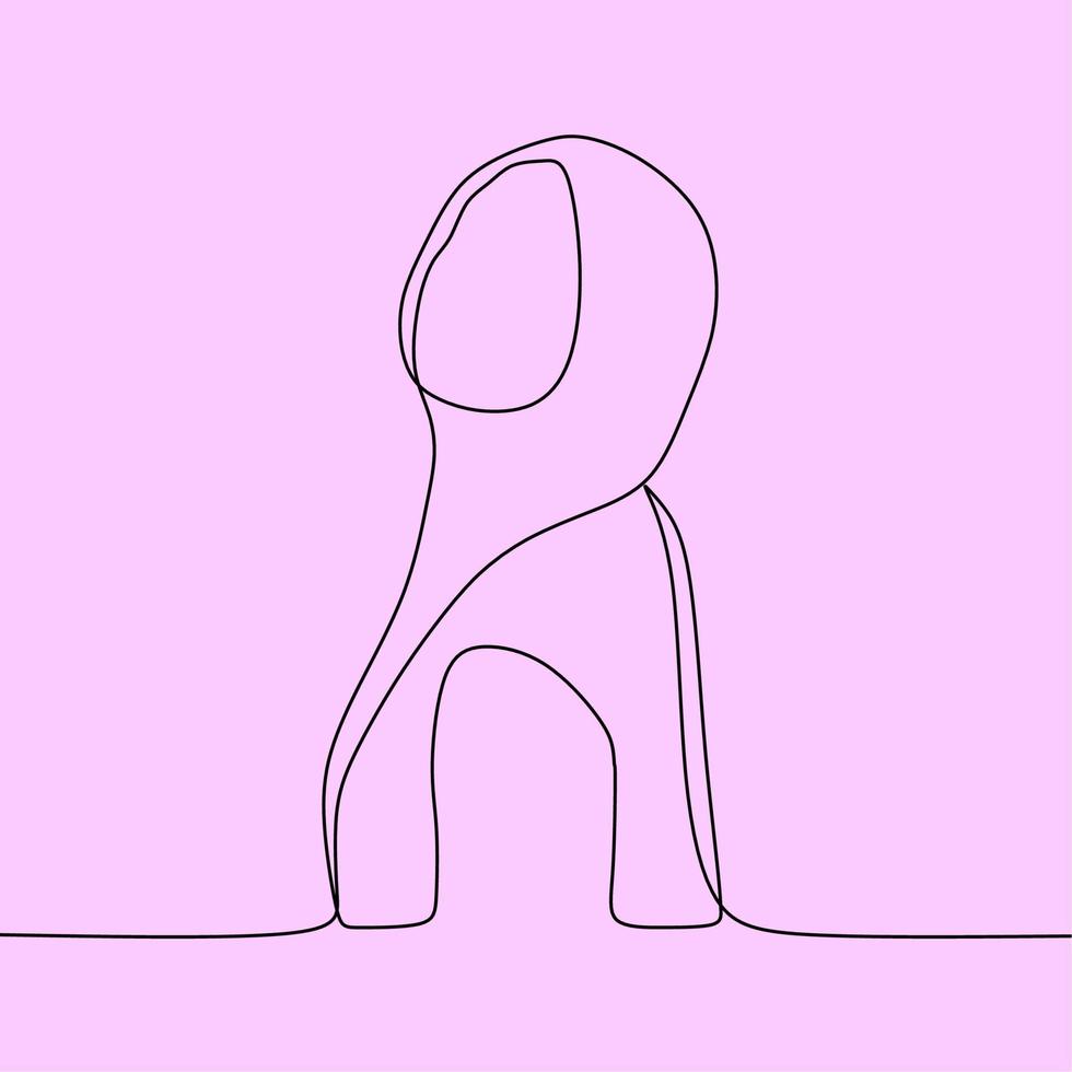 continuous line drawing on veil vector