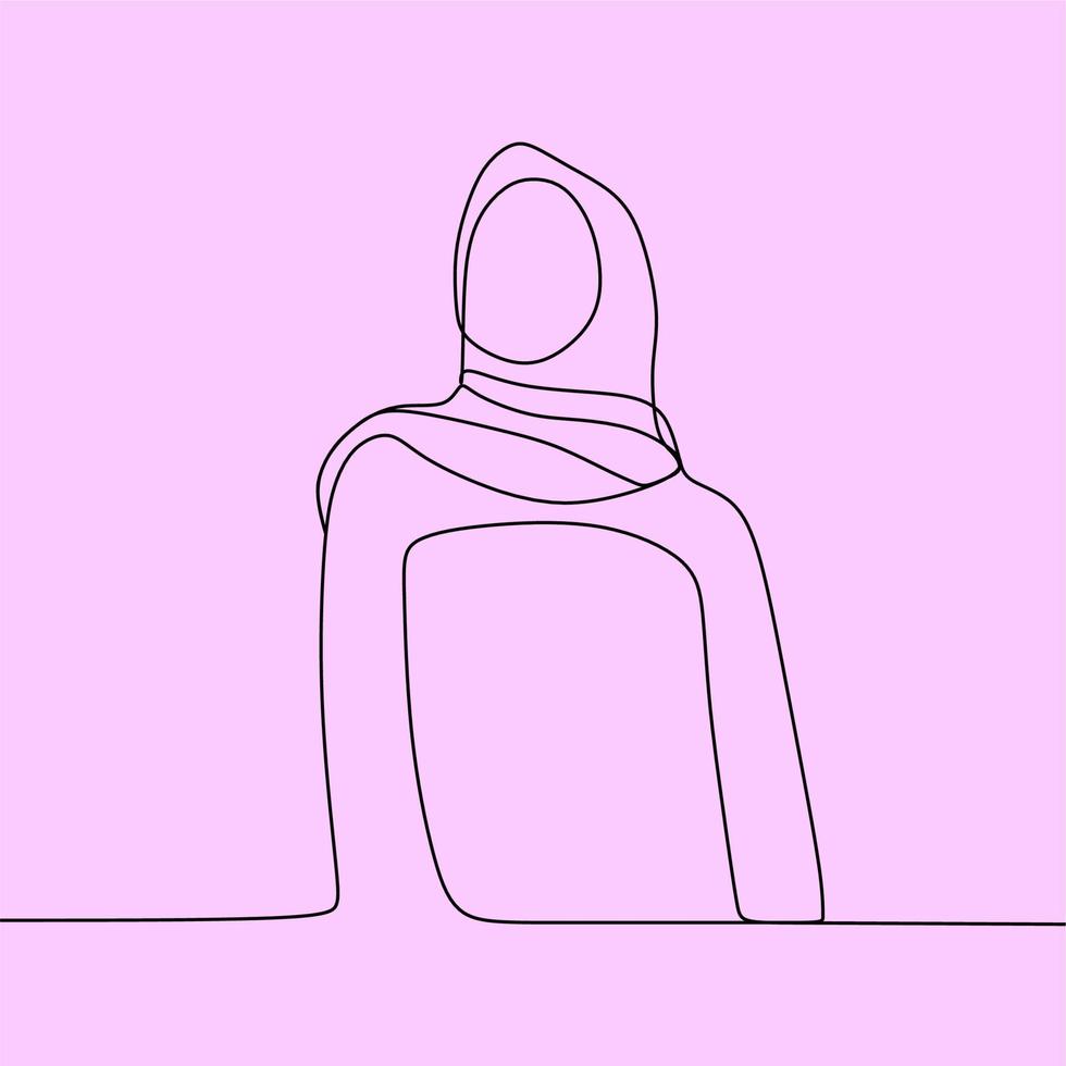 continuous line drawing on veil vector