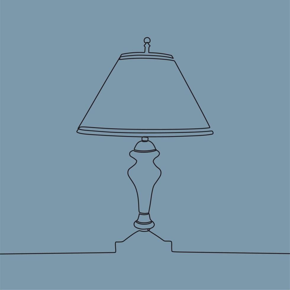 continuous line drawing on lamp vector