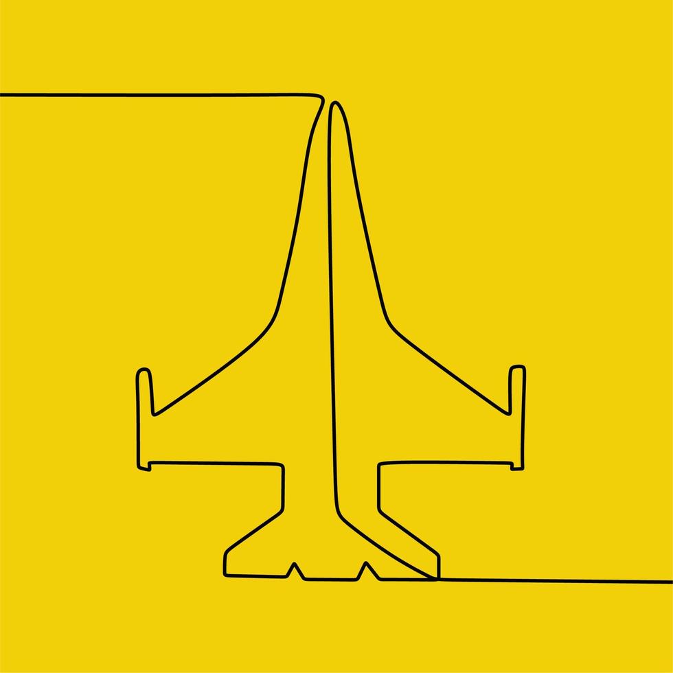 continuous line drawing on plane vector