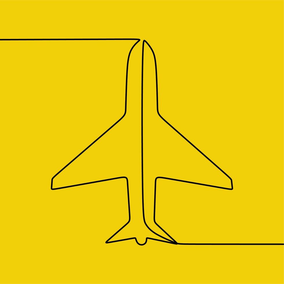 continuous line drawing on plane vector