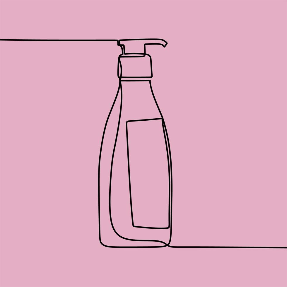 continuous line drawing on skincare vector
