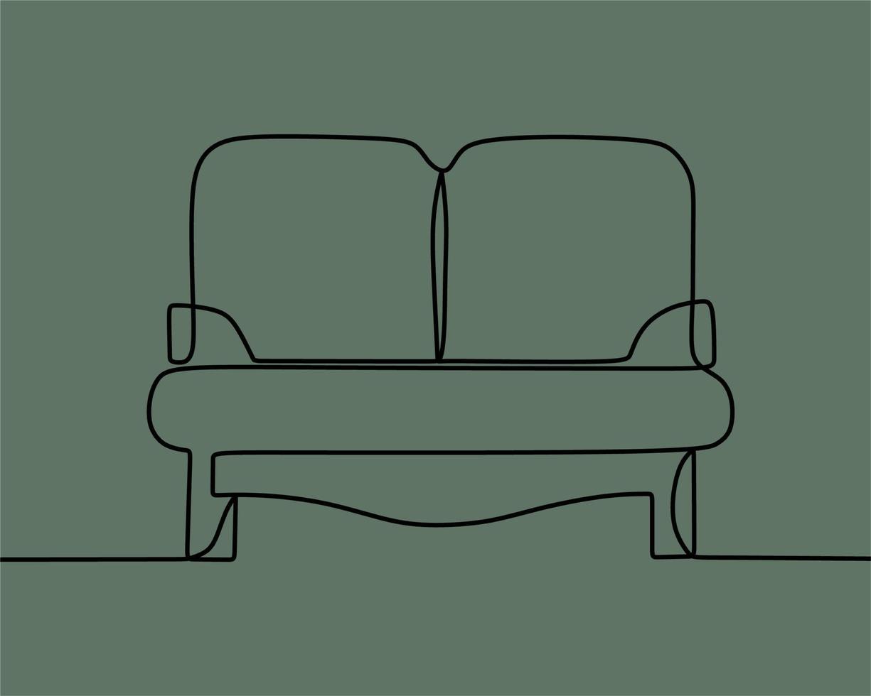 continuous line drawing on sofa vector