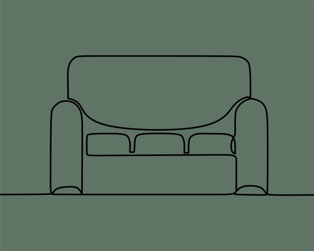 continuous line drawing on sofa vector
