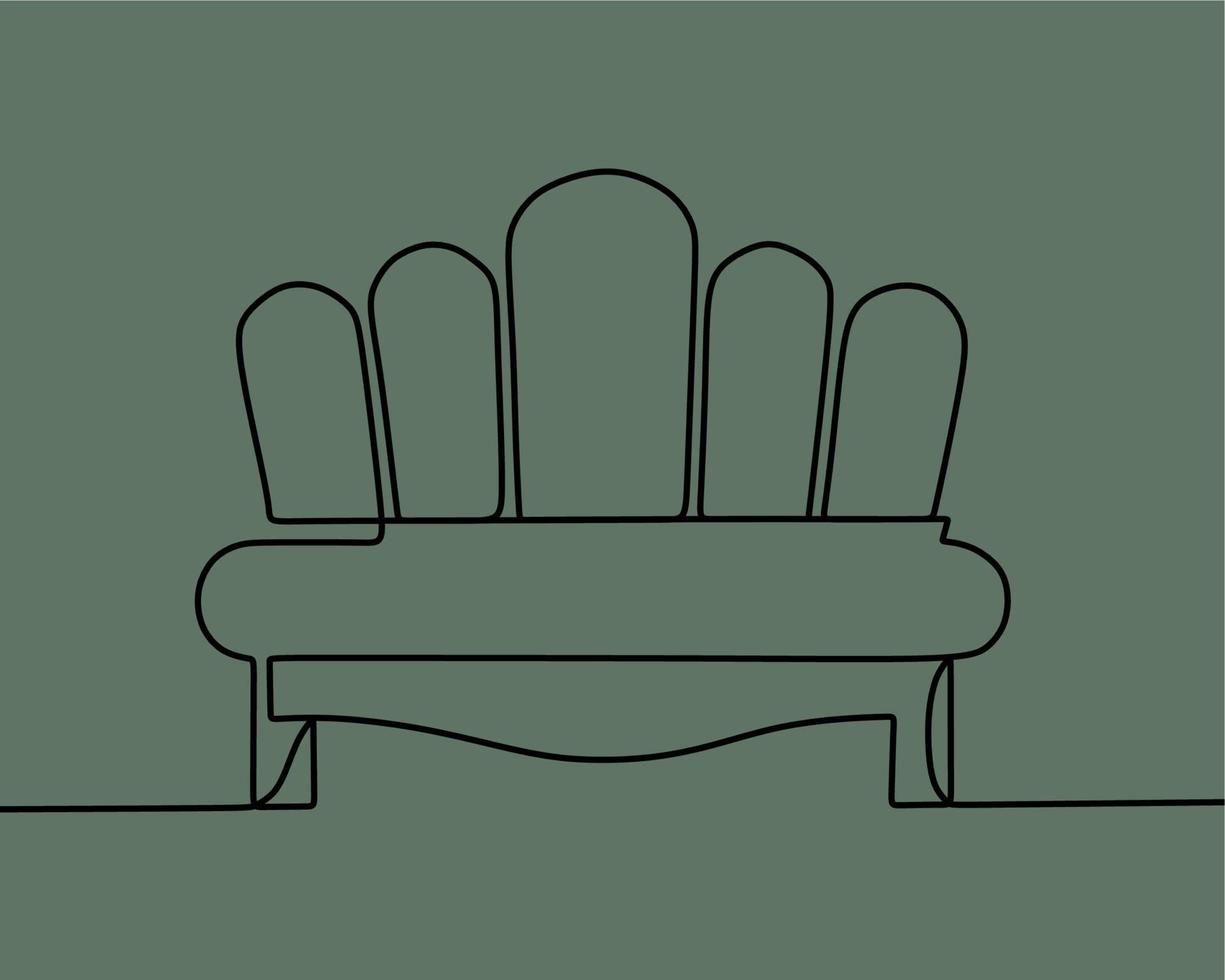 continuous line drawing on sofa vector