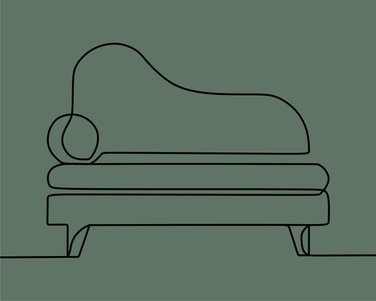 continuous line drawing on sofa vector