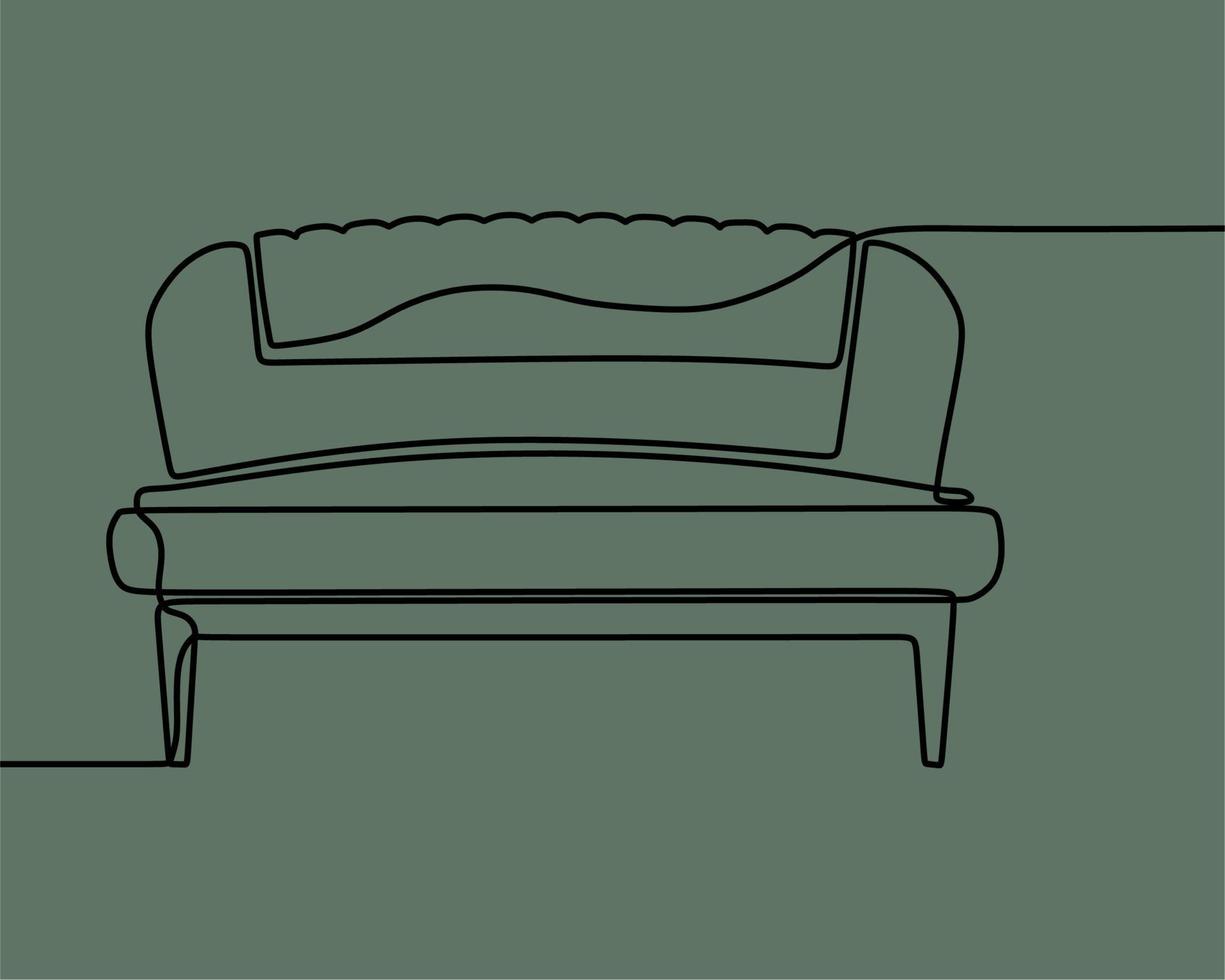 dibujo de línea continua en el sofá vector