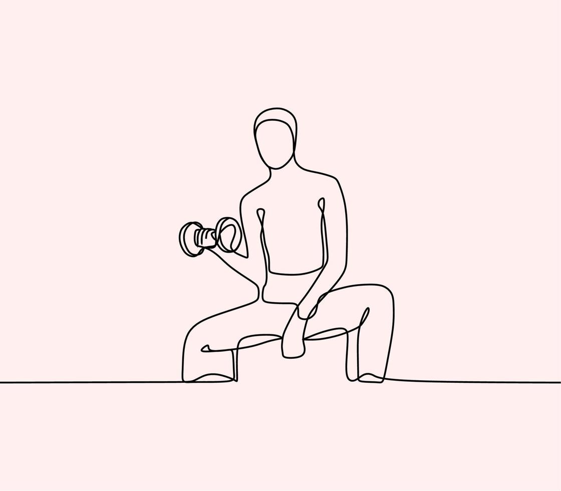 continuous line drawing on sports people vector