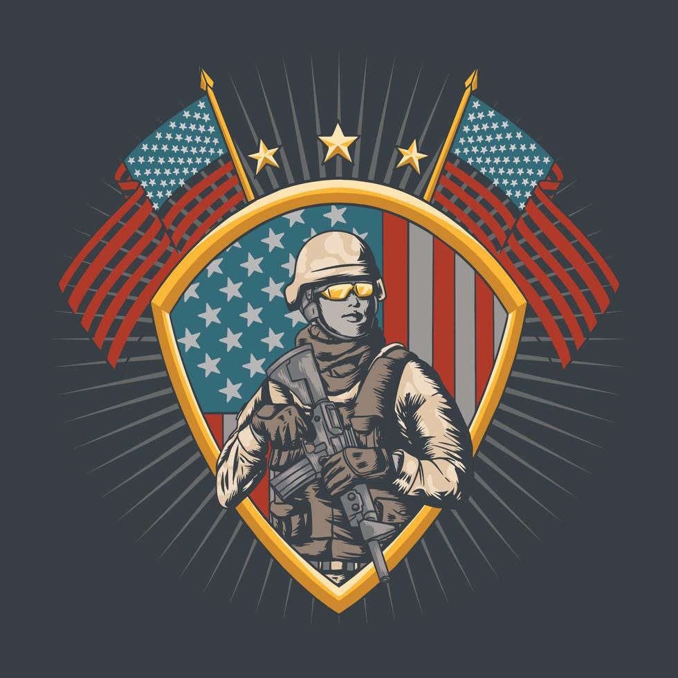 ejército de soldados de los estados unidos para el día de los veteranos de diseño vector