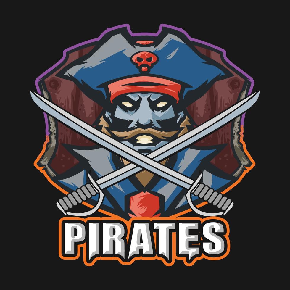 logotipo de piratas para jugadores de equipo y deportes vector