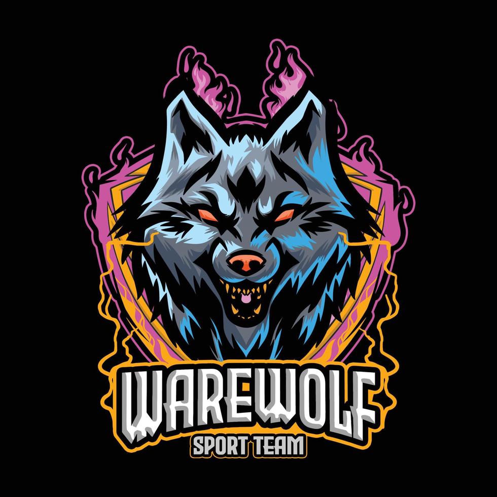 logotipo de lobo para logotipo de equipo o baloncesto y deportes vector