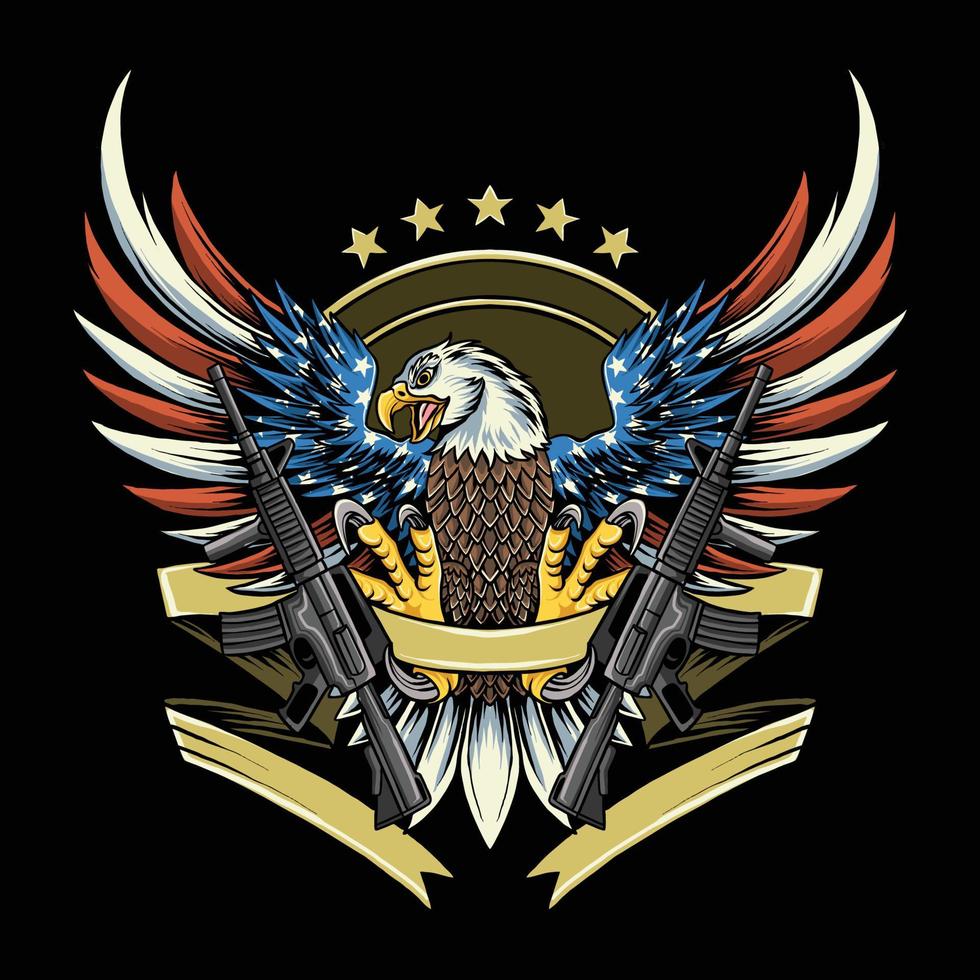 águila de los estados unidos para el día conmemorativo del día de los veteranos y el día de la independencia vector