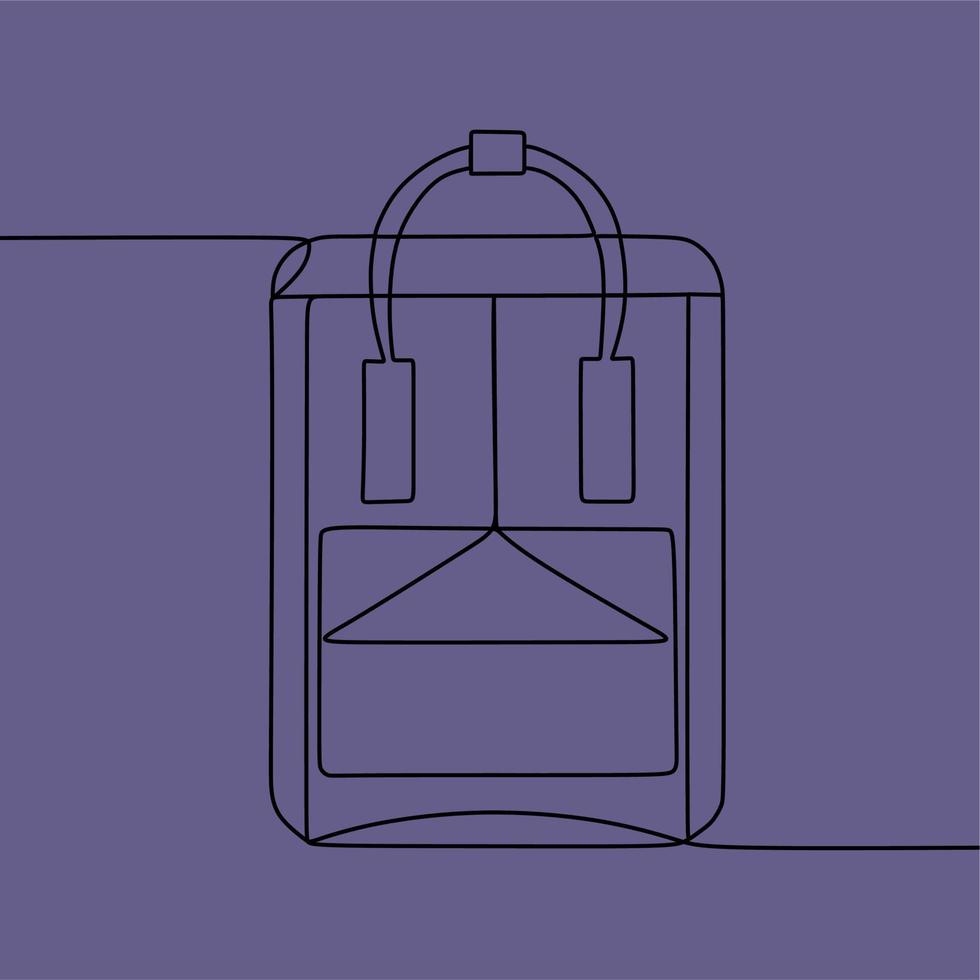 continuous line drawing on bag vector