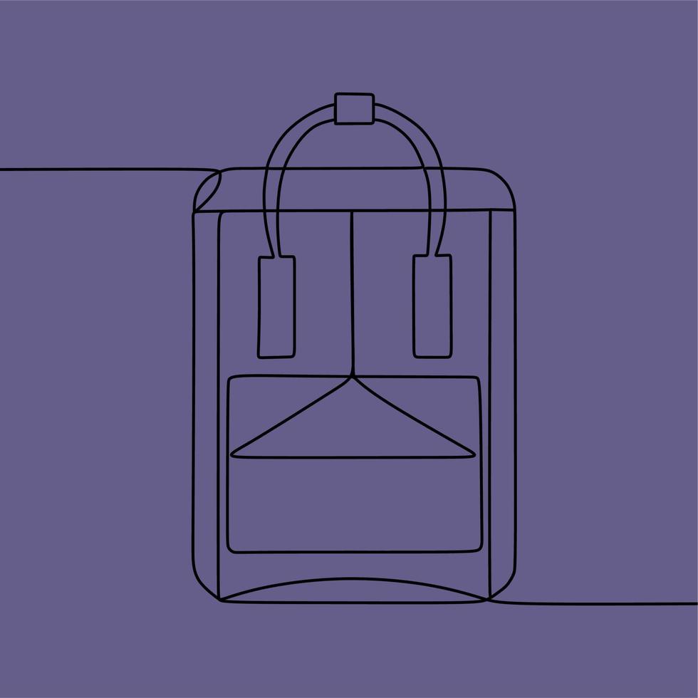 dibujo de línea continua en la bolsa vector