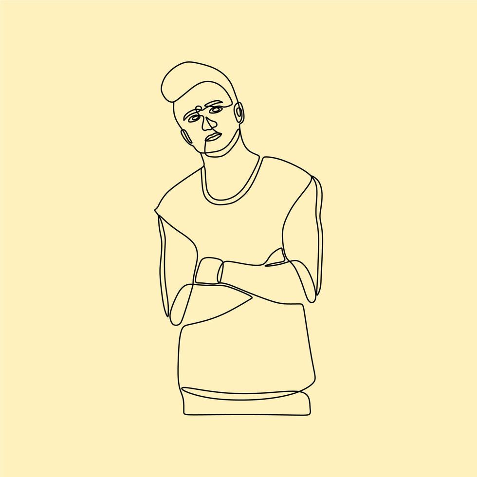 continuous line drawing on people vector