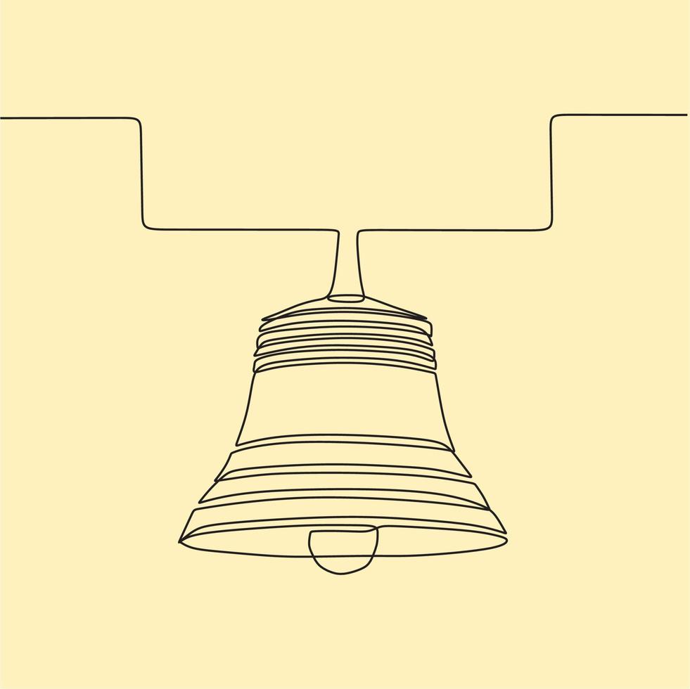 continuous line drawing on bell vector