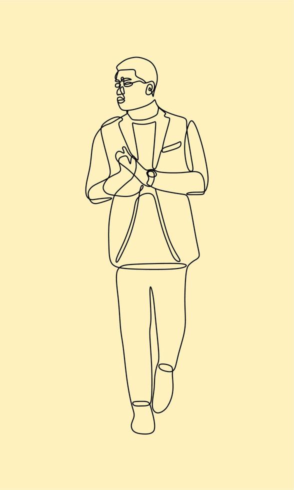 continuous line drawing on people vector