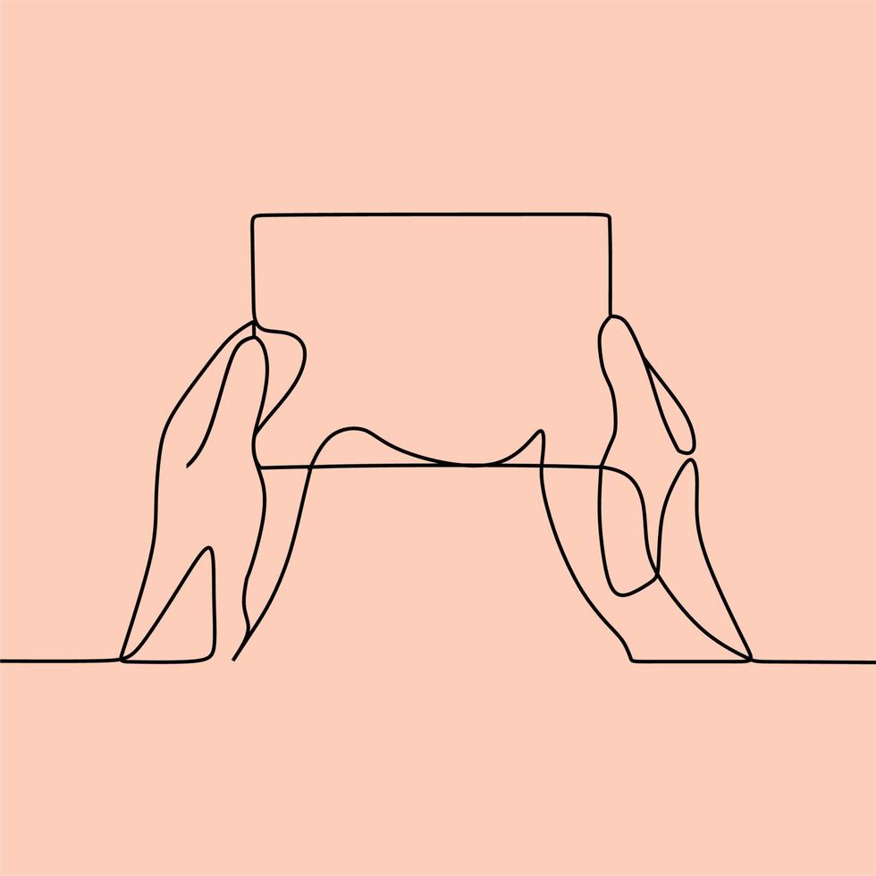 continuous line drawing on card vector