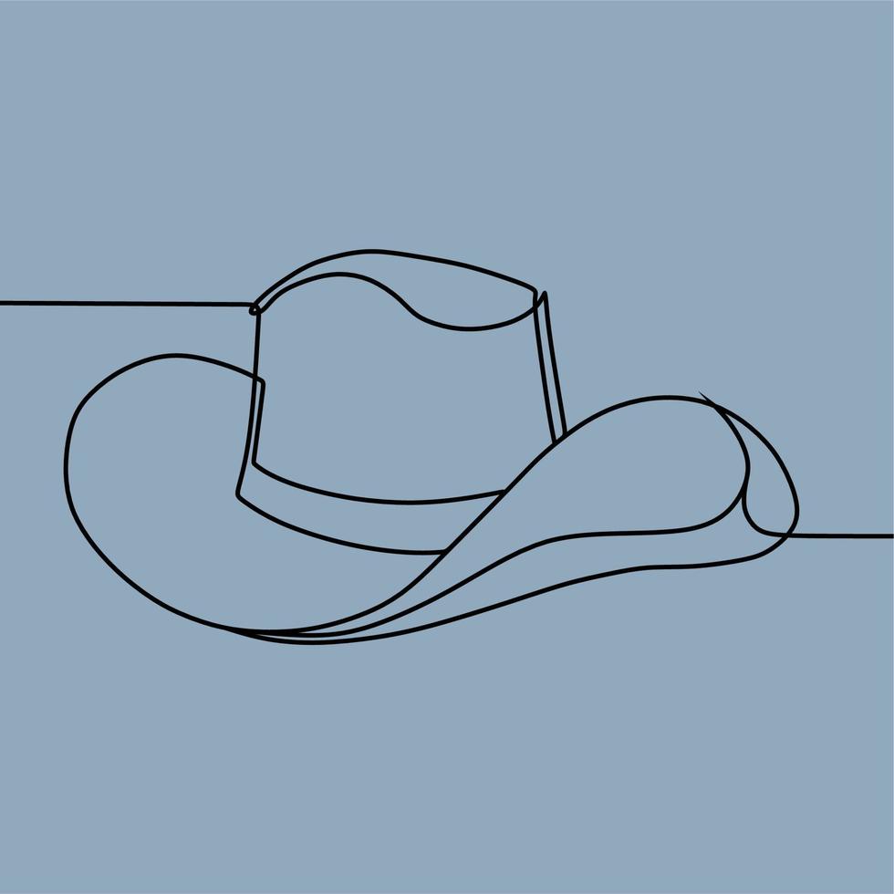 continuous line drawing on hat vector