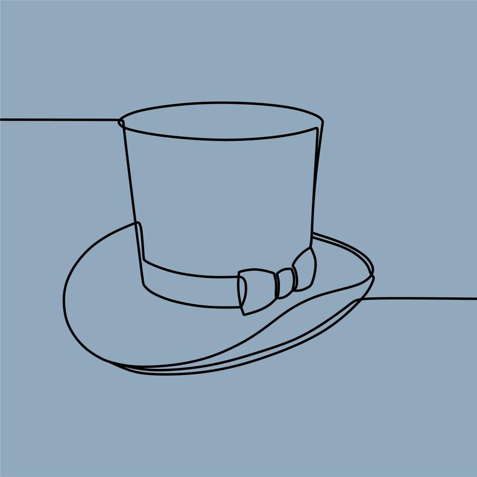 continuous line drawing on hat vector
