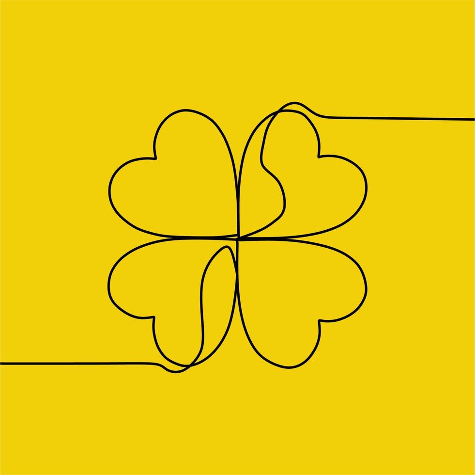 continuous line drawing on heart vector