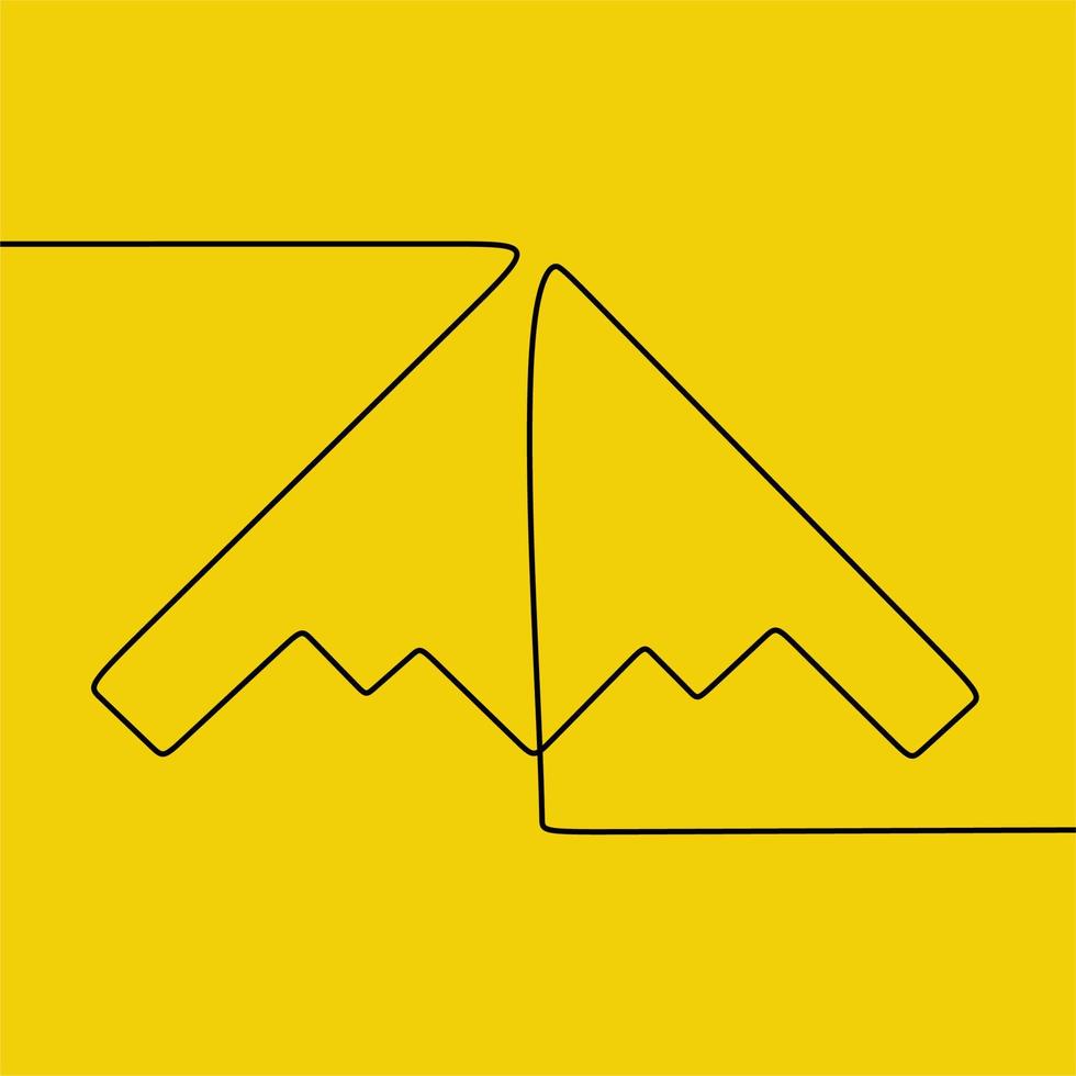 continuous line drawing on plane vector
