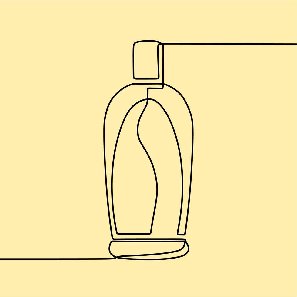 continuous line drawing on skincare vector