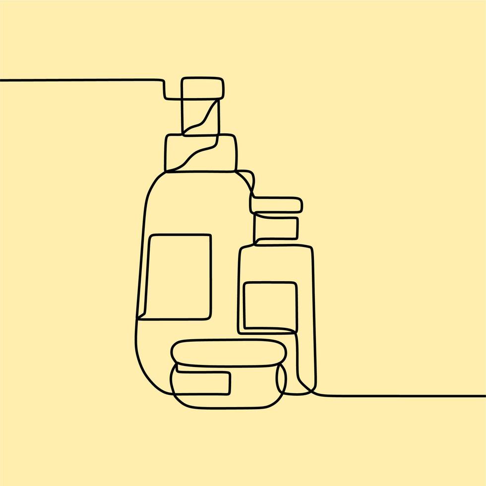 continuous line drawing on skincare vector