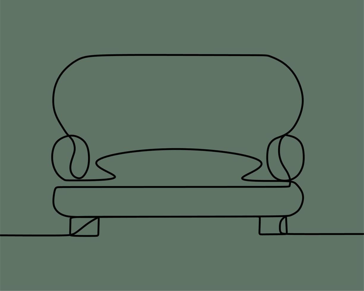 continuous line drawing on sofa vector